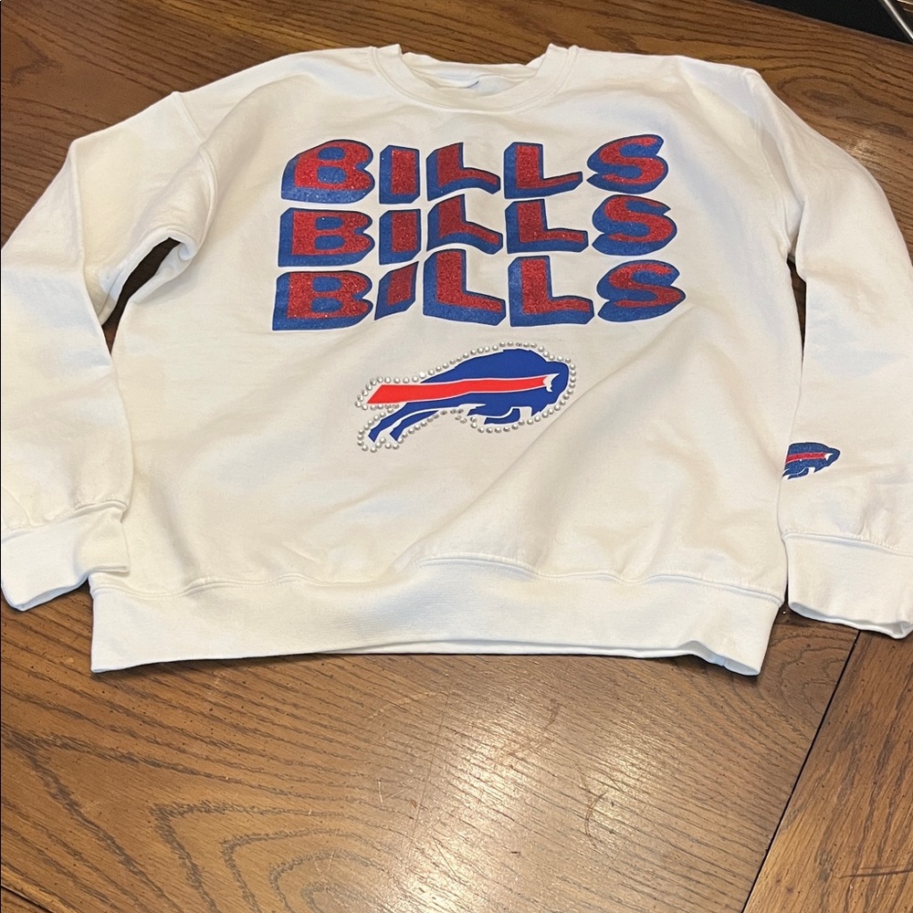 Junk Food Clothing NFL Buffalo Bills Repeat Bling Unisex Crew, size small